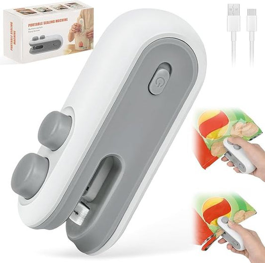 Rechargeable Plastic Bag Sealing Machine, 2 In 1 Mini Heat Bag Sealing Machine, Handheld Plastic Bag Heat Sealer