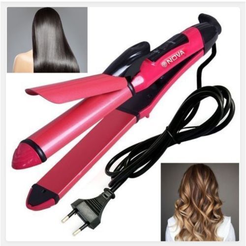 Pro Braun 2 in 1 Hair Straightener & Curler Beauty Set Rod Styling Tool for Women (High Power)
