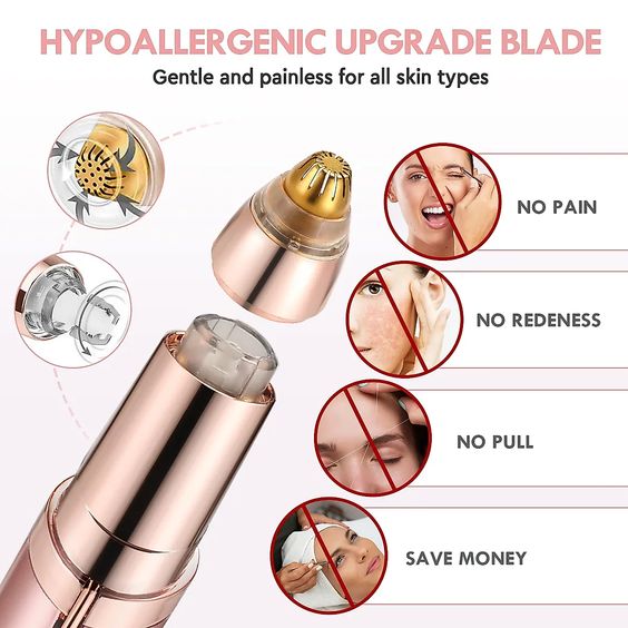 2 in 1 Facial Hair Remover Eyebrow Trimmer Rechargeable