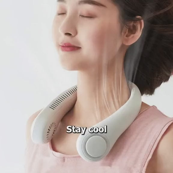 Portable Neck Fan, Bladeless Hanging Neck Fan. Hands Free Rechargeable Head Fan. Adjustable Comfy Neck Fan