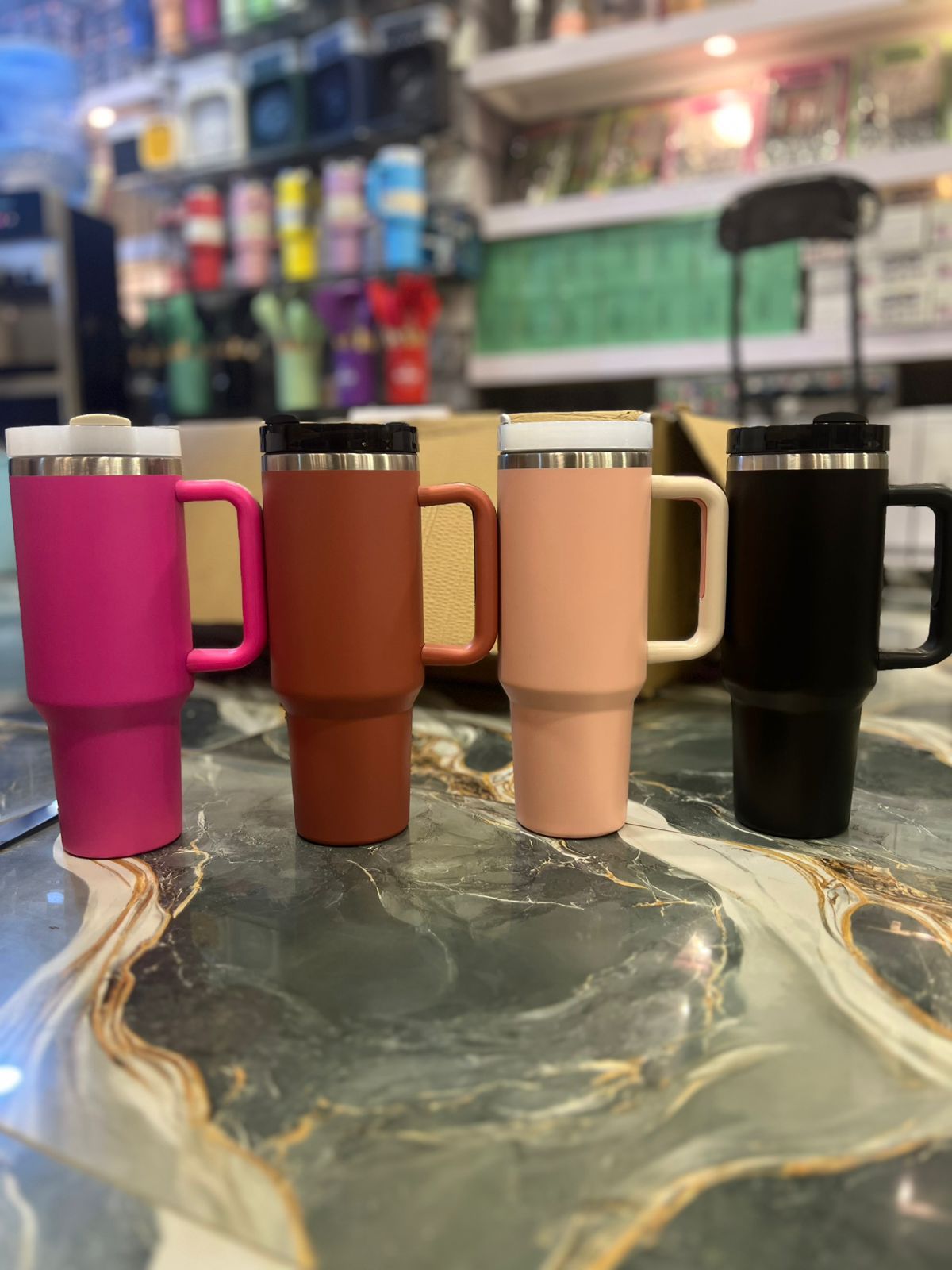 Stainless Steel Insulated Travel Tumbler with Handle Straw Lid  || Without stainly mark