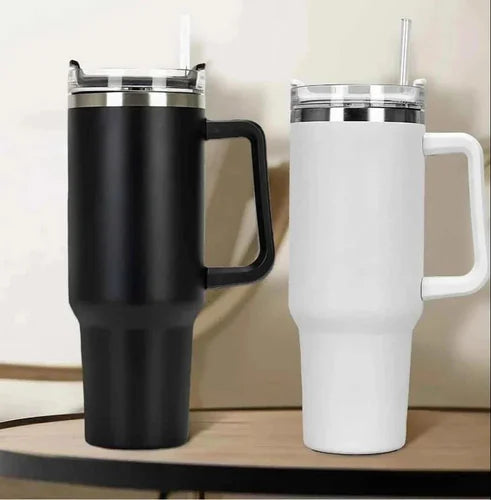 Stainless Steel Insulated Travel Tumbler with Handle Straw Lid  || Without stainly mark